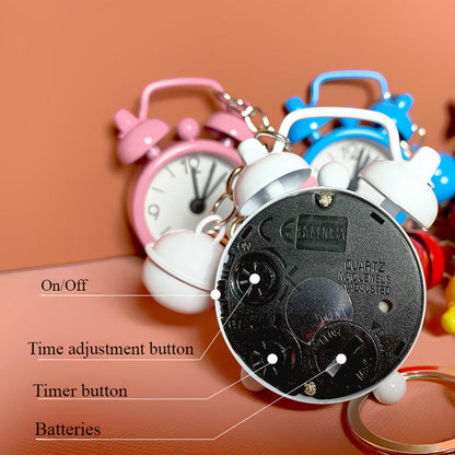 Portable Color Metal Timing Alarm Mini Clock Keychain