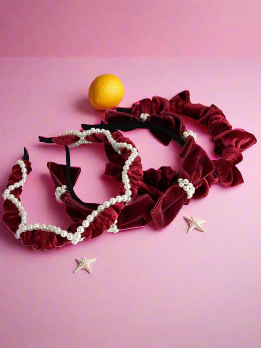 Lush Elegance Red Velvet Headband
