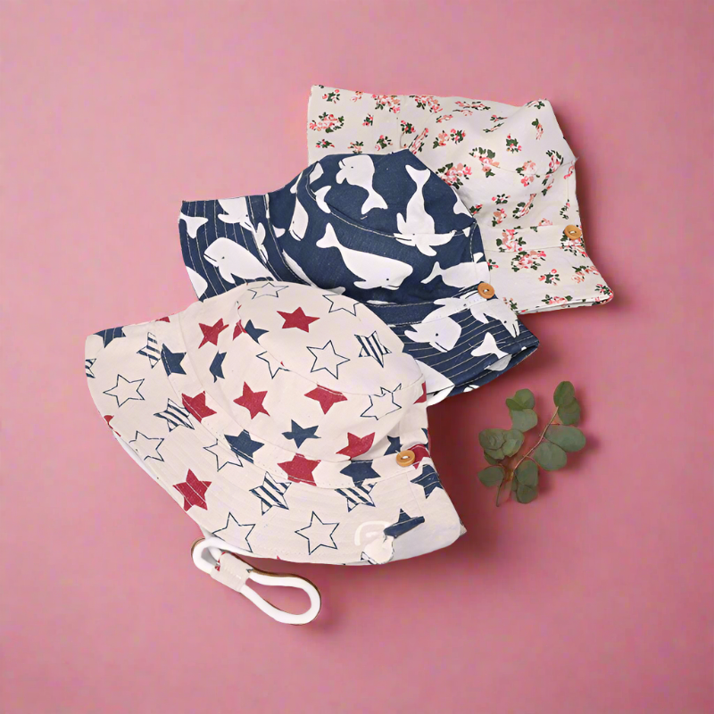 Polyester Kids Strawberry Print Bucket Hat