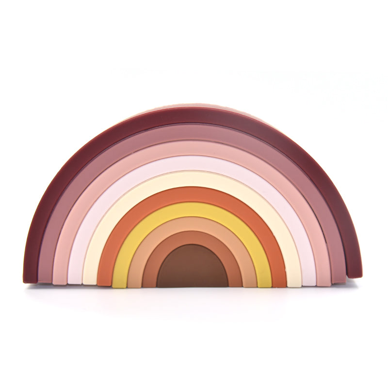 Rainbow Silicone Building Blocks for Early Education