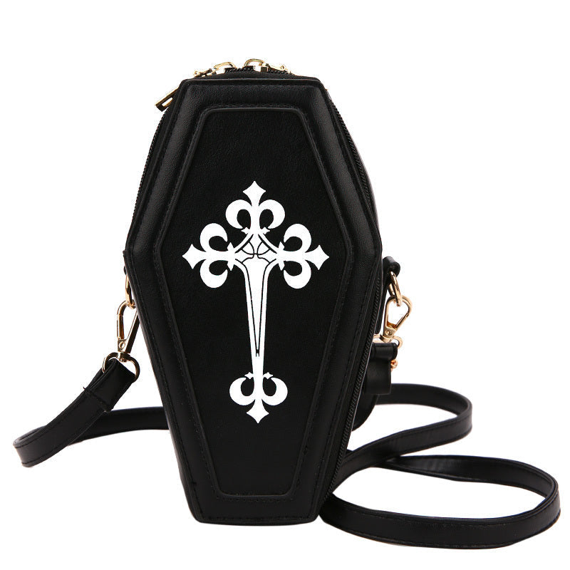 Coffin Shaped Leather Crossbody Bag