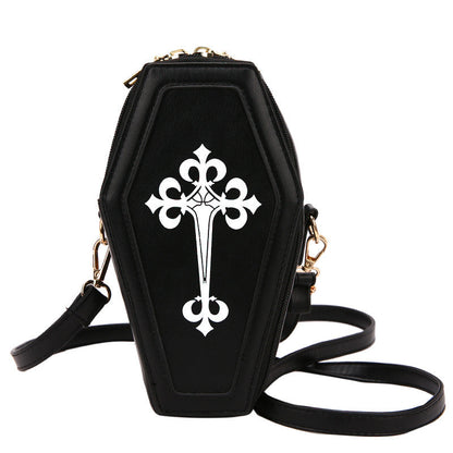 Coffin Shaped Leather Crossbody Bag