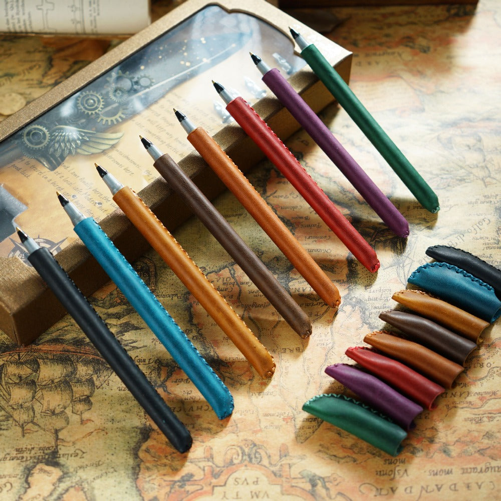 Handmade Cowhide Creative Retro Pencil Case