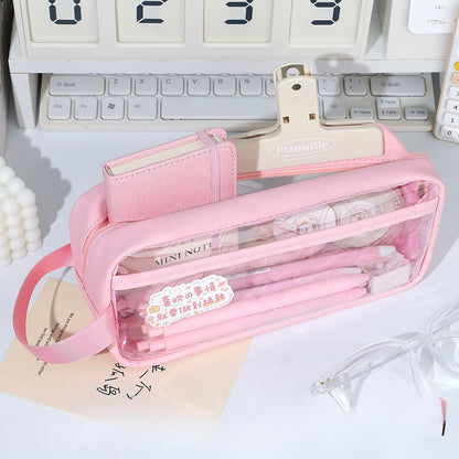 PVC Transparent Large-capacity Visible Pencil Case