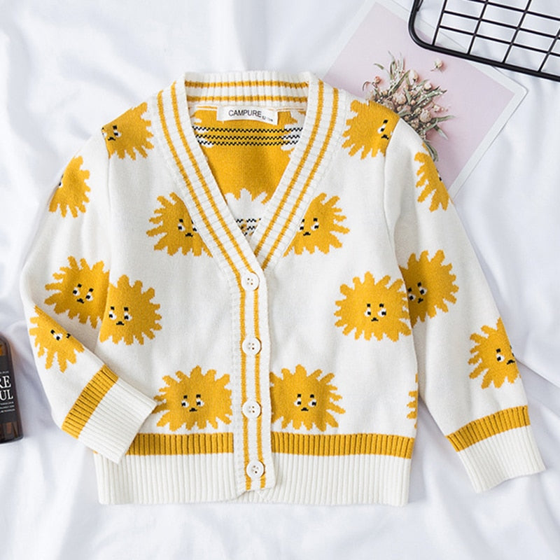 Plaid Design Knitted Cardigan