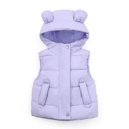 Toddler Hooded Cotton Padded Vests (1Yrs-7Yrs)