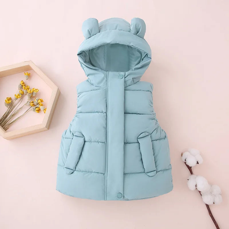 Toddler Hooded Cotton Padded Vests (1Yrs-7Yrs)