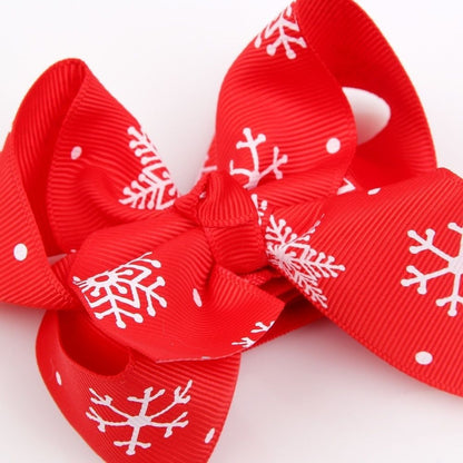 Girls Red Christmas Bow Headband With Rhinestone