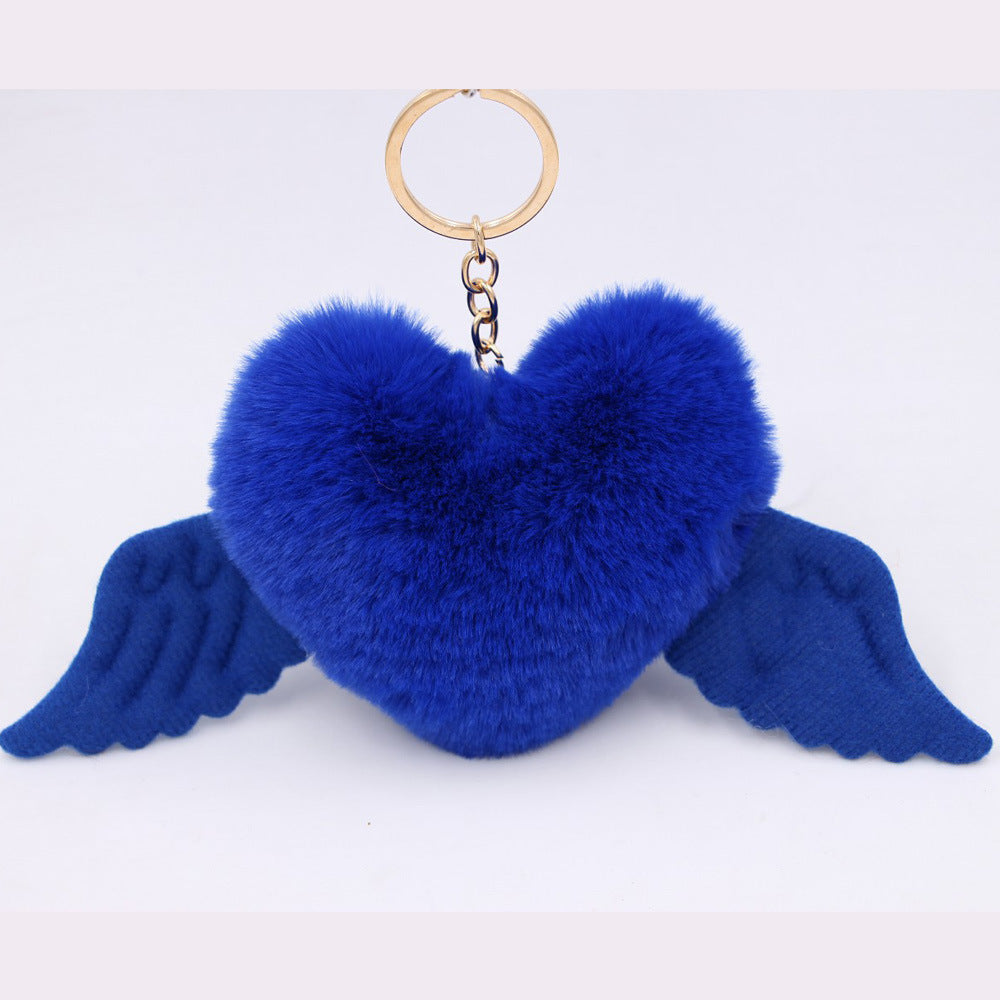 Love Wings Fur Ball Keychain