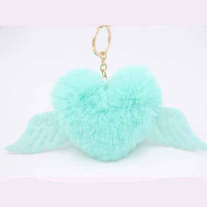 Love Wings Fur Ball Keychain