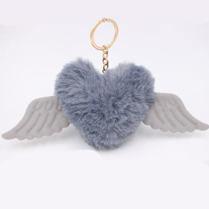 Love Wings Fur Ball Keychain