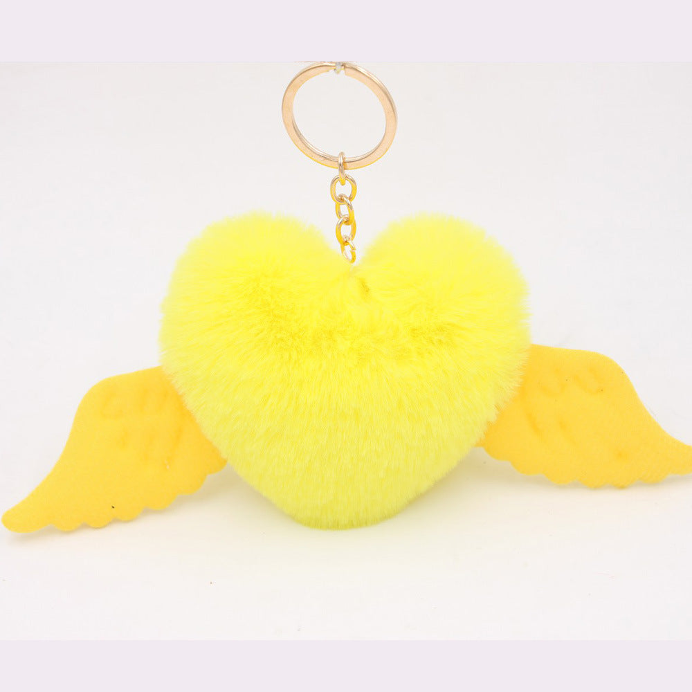 Love Wings Fur Ball Keychain