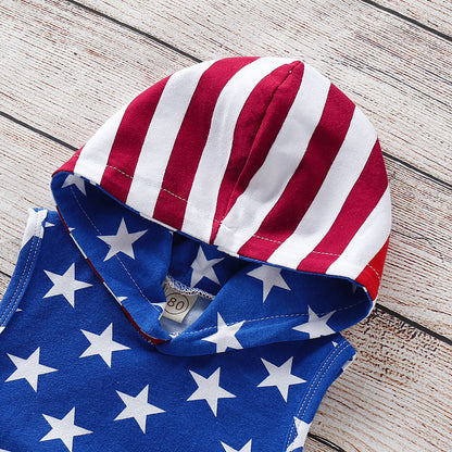 Boys American Flag Tracksuit Polyester Baby Clothes