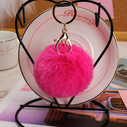 Imitation Rex Rabbit Fur Ball Keychain