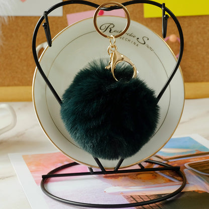 Imitation Rex Rabbit Fur Ball Keychain