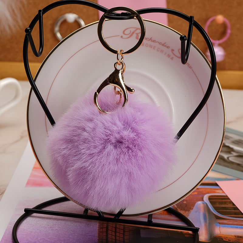 Imitation Rex Rabbit Fur Ball Keychain
