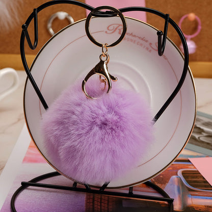 Imitation Rex Rabbit Fur Ball Keychain