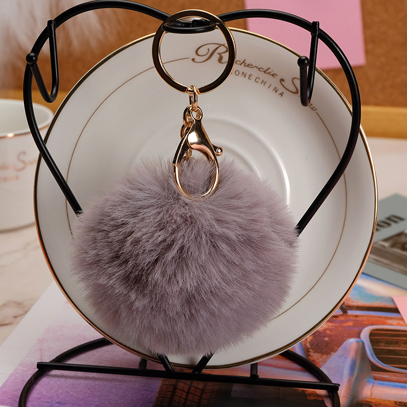 Imitation Rex Rabbit Fur Ball Keychain