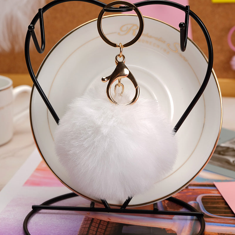 Imitation Rex Rabbit Fur Ball Keychain