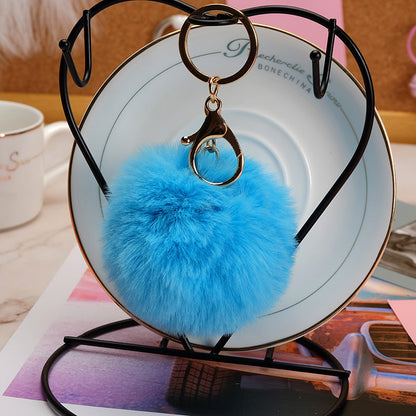 Imitation Rex Rabbit Fur Ball Keychain