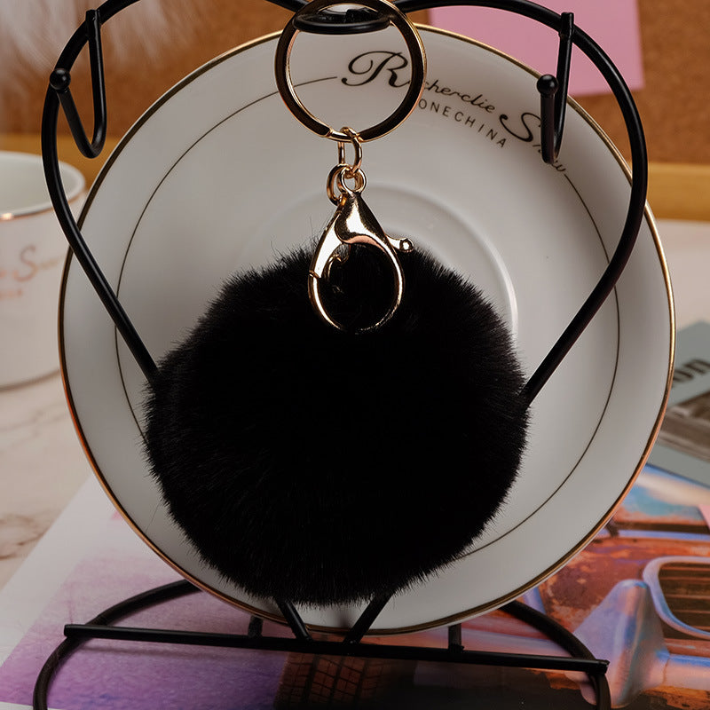 Imitation Rex Rabbit Fur Ball Keychain