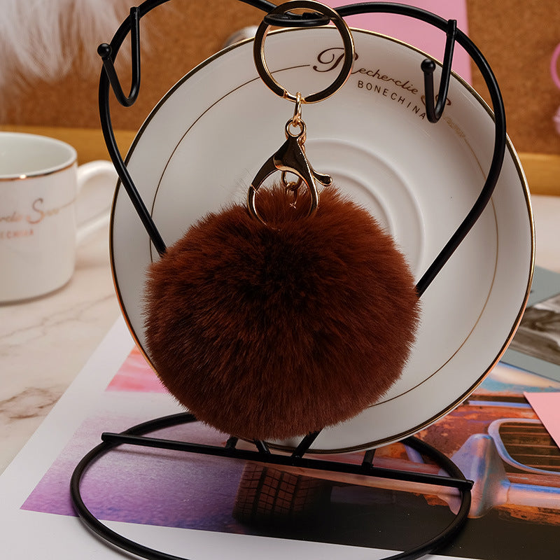 Imitation Rex Rabbit Fur Ball Keychain