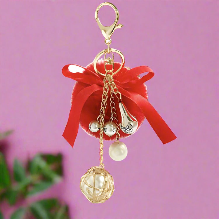 Rex Rabbit Fur Tassel Plush Keychains