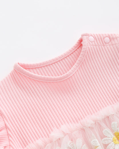 Baby Girls Flower Lace Dresses Headwear