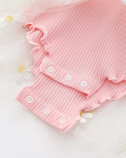 Baby Girls Flower Lace Dresses Headwear