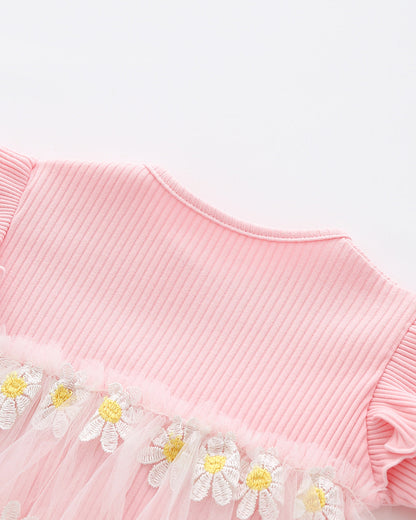 Baby Girls Flower Lace Dresses Headwear