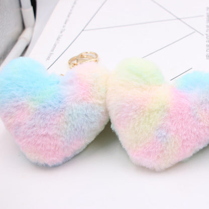 Color Love Cute Fur Ball Plush Key Chain