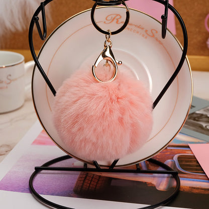 Imitation Rex Rabbit Fur Ball Keychain