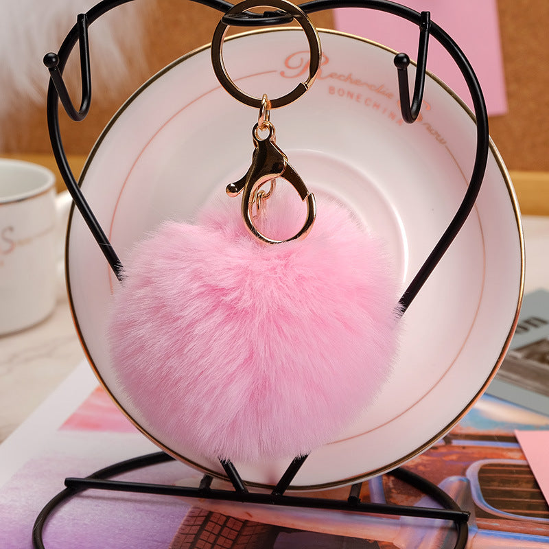 Imitation Rex Rabbit Fur Ball Keychain