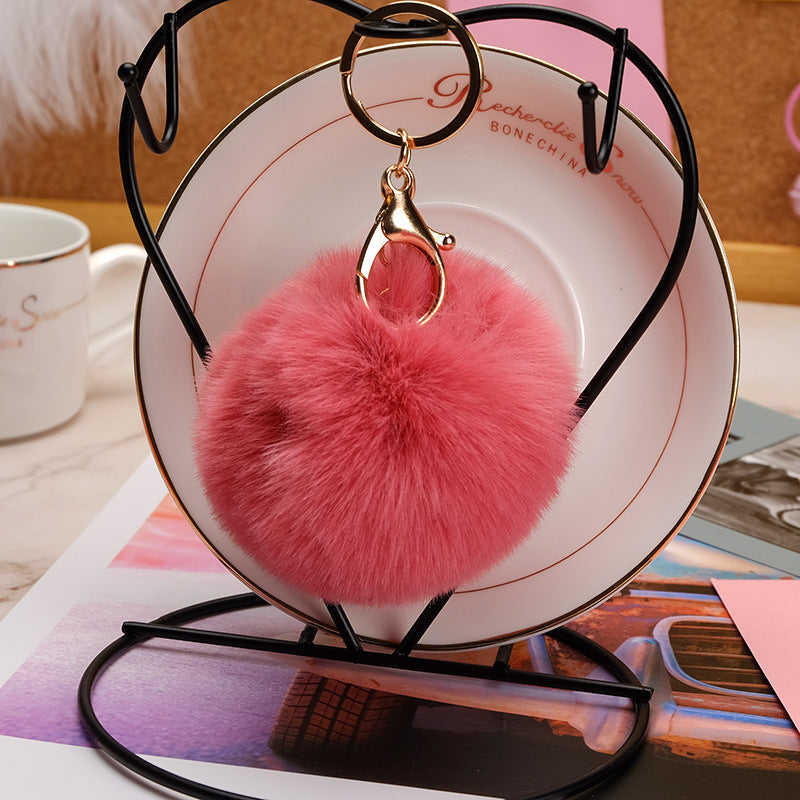 Imitation Rex Rabbit Fur Ball Keychain