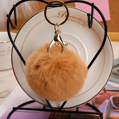 Imitation Rex Rabbit Fur Ball Keychain