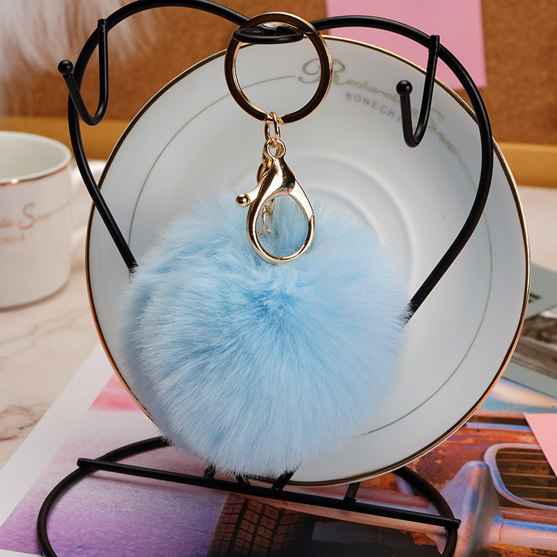 Imitation Rex Rabbit Fur Ball Keychain