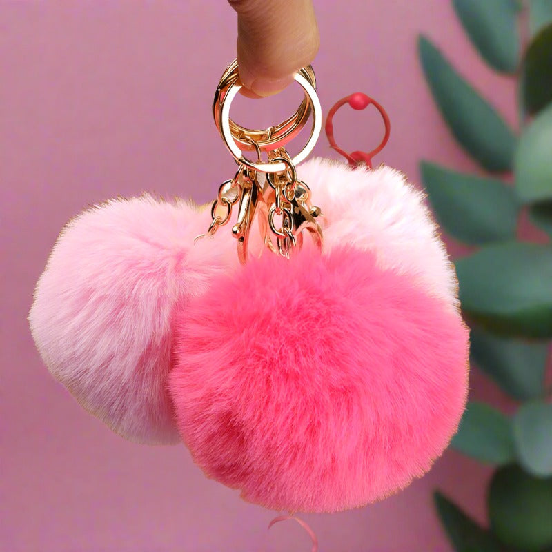 Imitation Rex Rabbit Fur Ball Keychain
