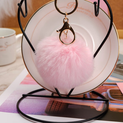 Imitation Rex Rabbit Fur Ball Keychain