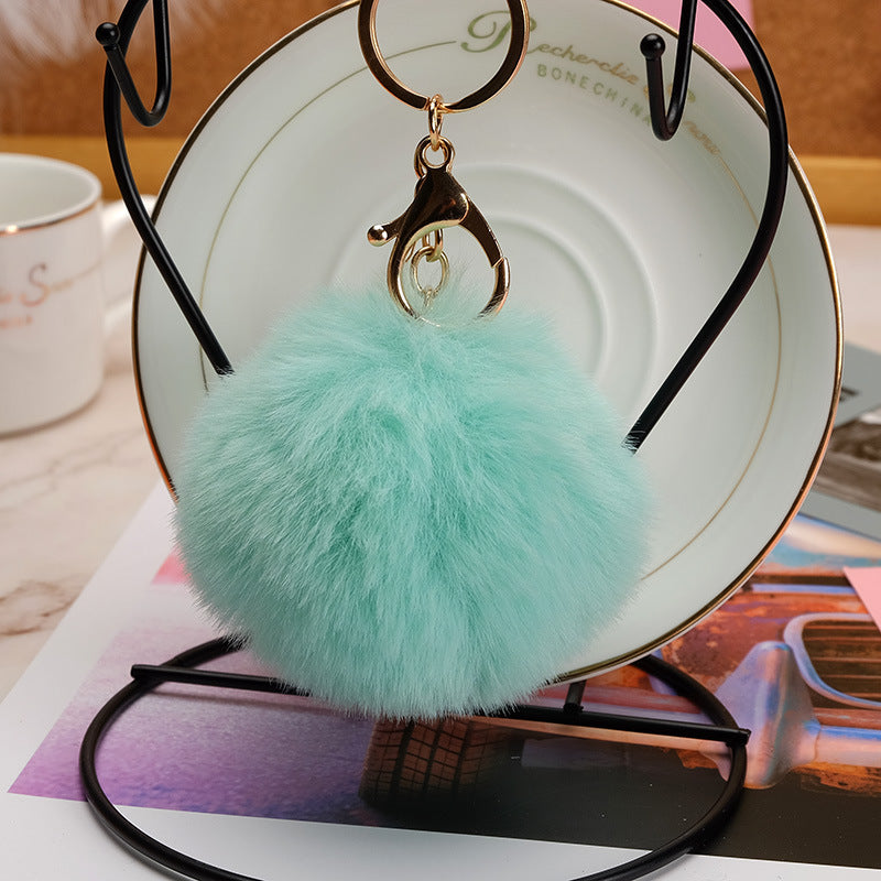 Imitation Rex Rabbit Fur Ball Keychain