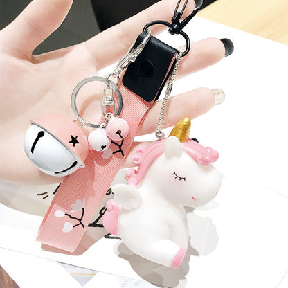 Unicorn Hair Ball Silicone Keychains