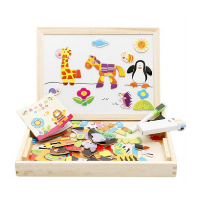 Kids Magnetic Art Easel Animal Puzzle Set