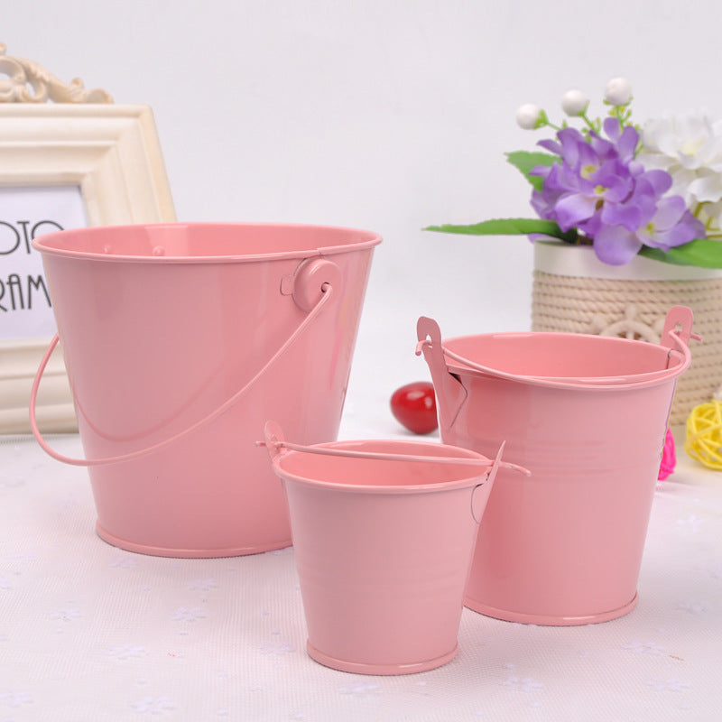 Home Decoration Metal Crafts Mini Iron Bucket Ornaments