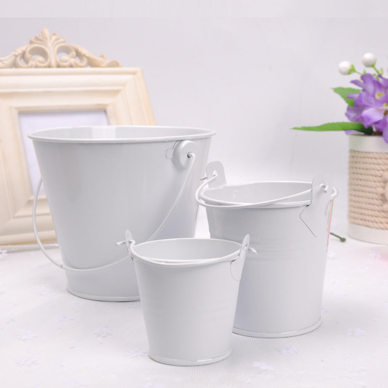 Home Decoration Metal Crafts Mini Iron Bucket Ornaments