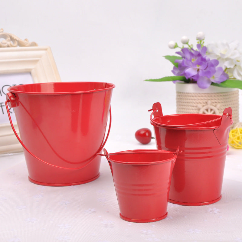 Home Decoration Metal Crafts Mini Iron Bucket Ornaments