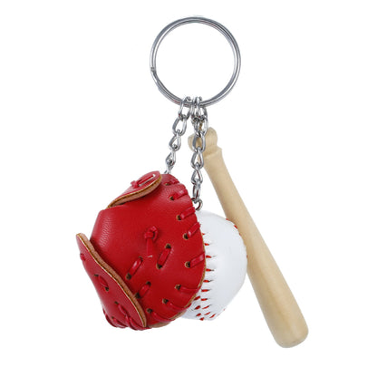 Mini baseball metal keychain