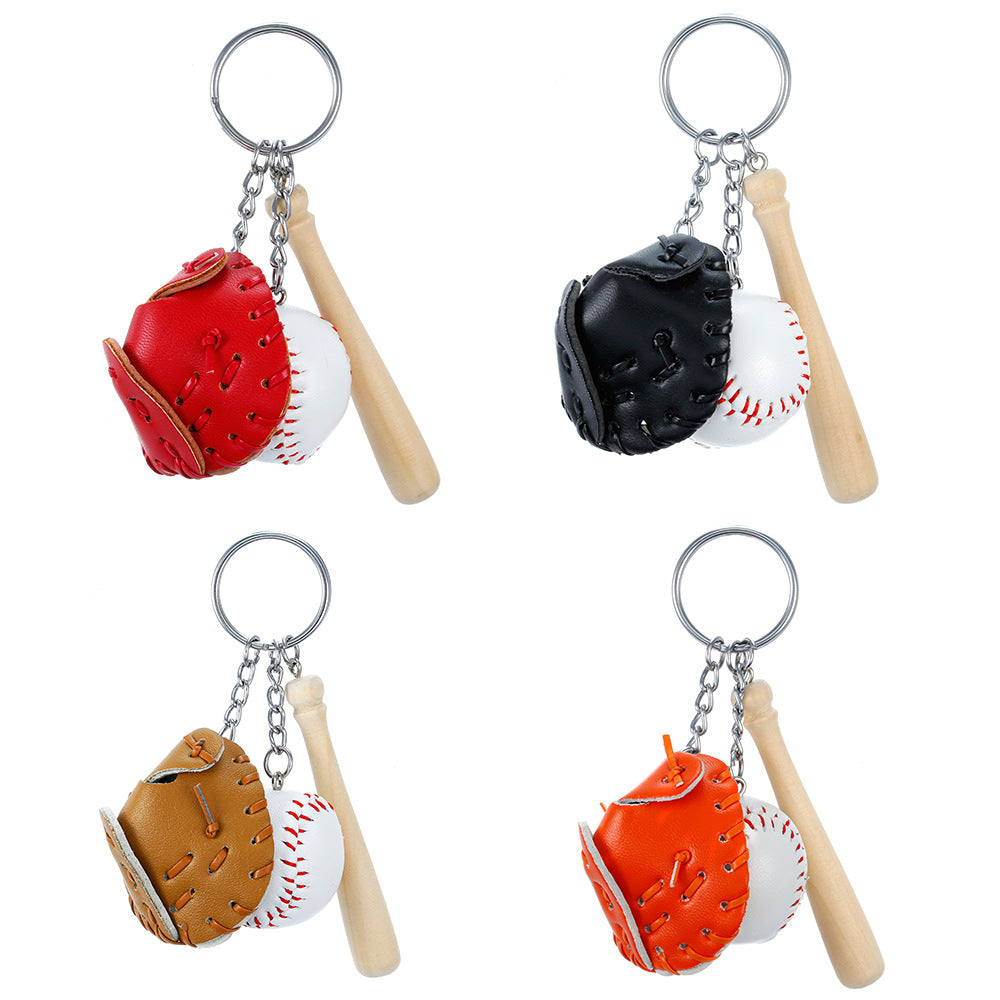 Mini baseball metal keychain