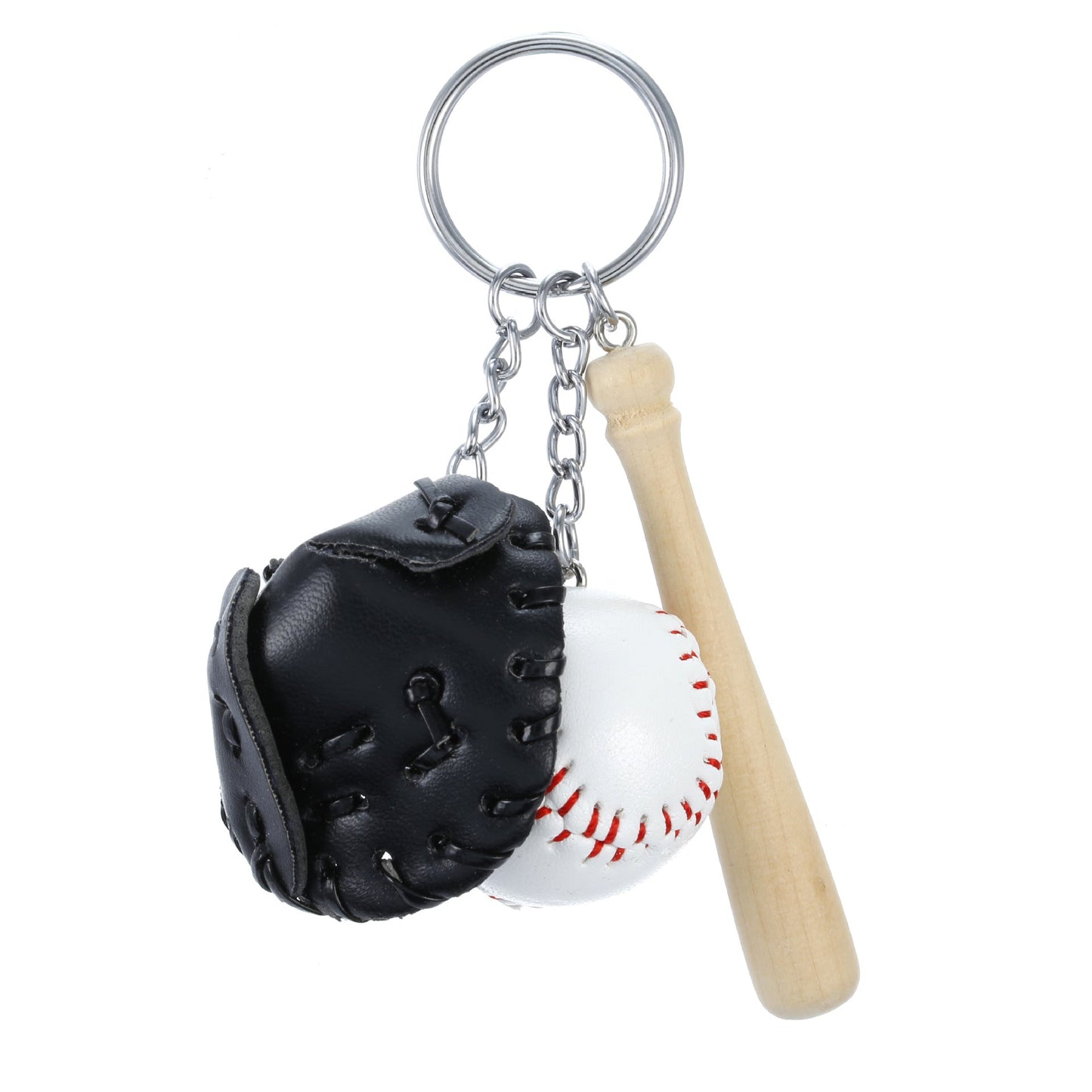 Mini baseball metal keychain