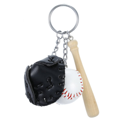 Mini baseball metal keychain