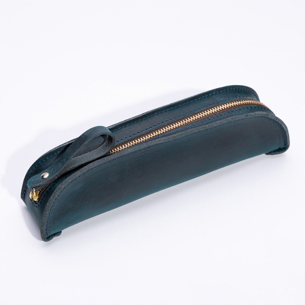 Handmade Genuine Leather Creative Fashion Retro Zipper Pencil Case