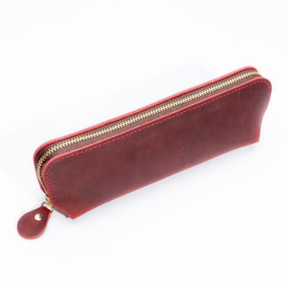Retro Fashion Genuine Leather Creative Pencil Case